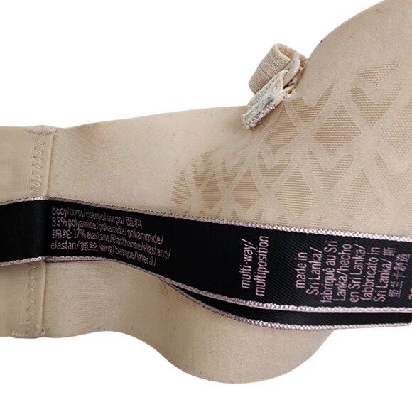 Victorias Secret Beige Multi-Way Bra 36C Underwire Adjustable‎ Straps Tan - Picture 7 of 8